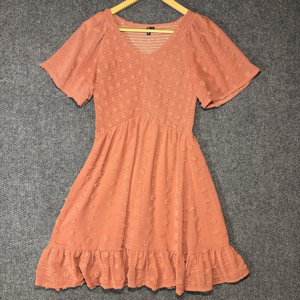 Cottagecore Dress Swiss Dot Mini Dress Light  Women Small Stretch